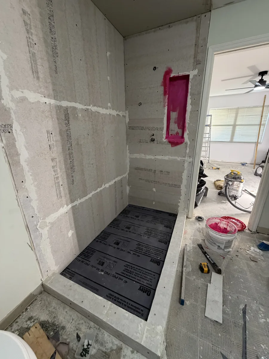 Shower renovation in progress
